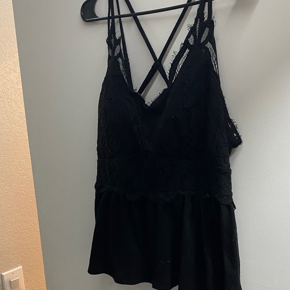 No Boundaries Black Lace Crop Top - Picture 1 of 4